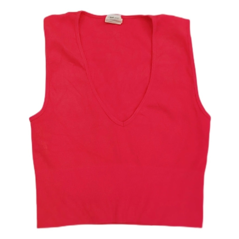 C’est Moi red crop ribbed top - small/medium